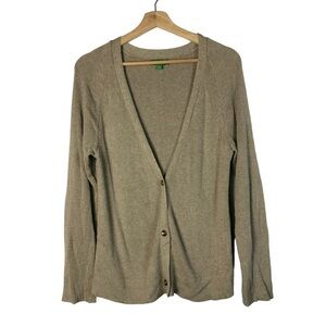 DIP Light Brown V-Neck Button Front Cardigan Sweater M